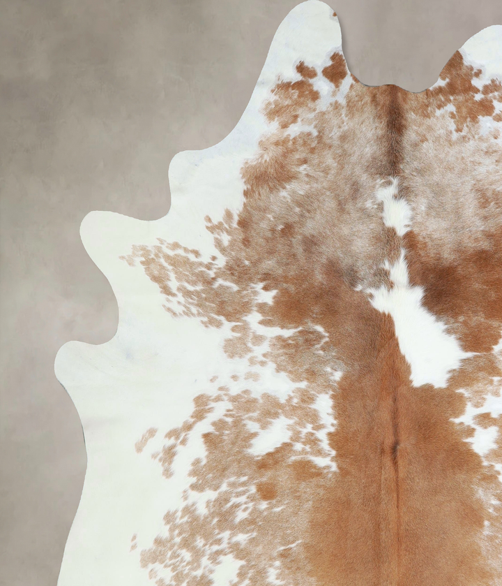 Beige and White XX-Large Brazilian Cowhide Rug 7'7"H x 6'8"W #A42946 by Hudson Hides