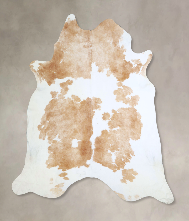 Beige and White XX-Large Brazilian Cowhide Rug 7'9"H x 7'5"W #A42948 by Hudson Hides