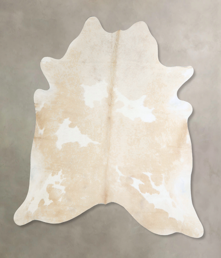 Beige and White X-Large Brazilian Cowhide Rug 6'6"H x 6'2"W #A42951 by Hudson Hides