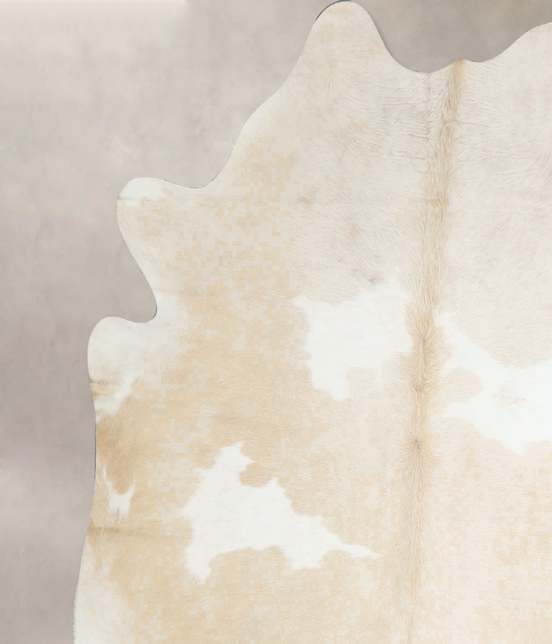 Beige and White X-Large Brazilian Cowhide Rug 6'6"H x 6'2"W #A42951 by