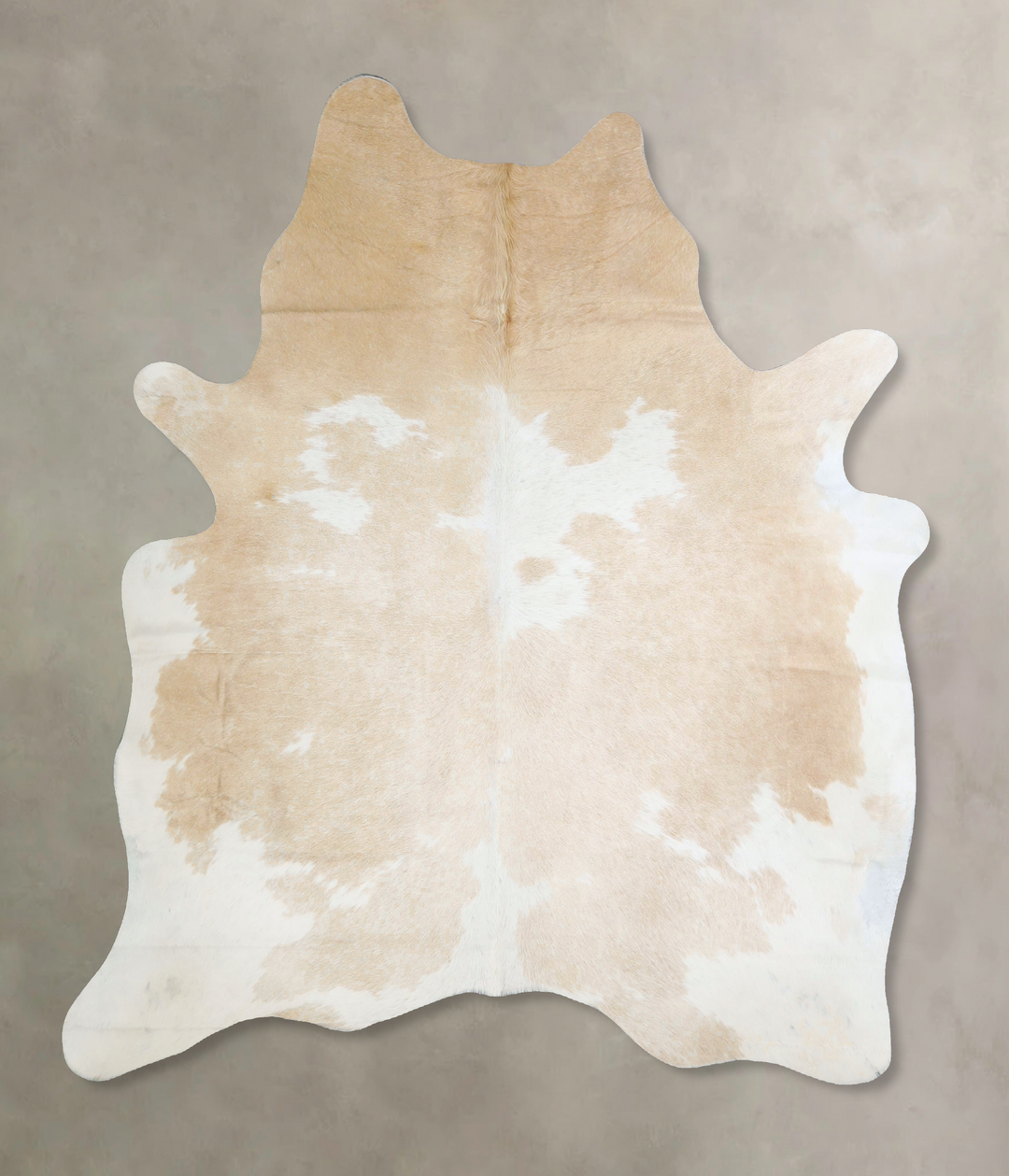 Beige and White Large Brazilian Cowhide Rug 6'6"H x 5'8"W #A42953 by H