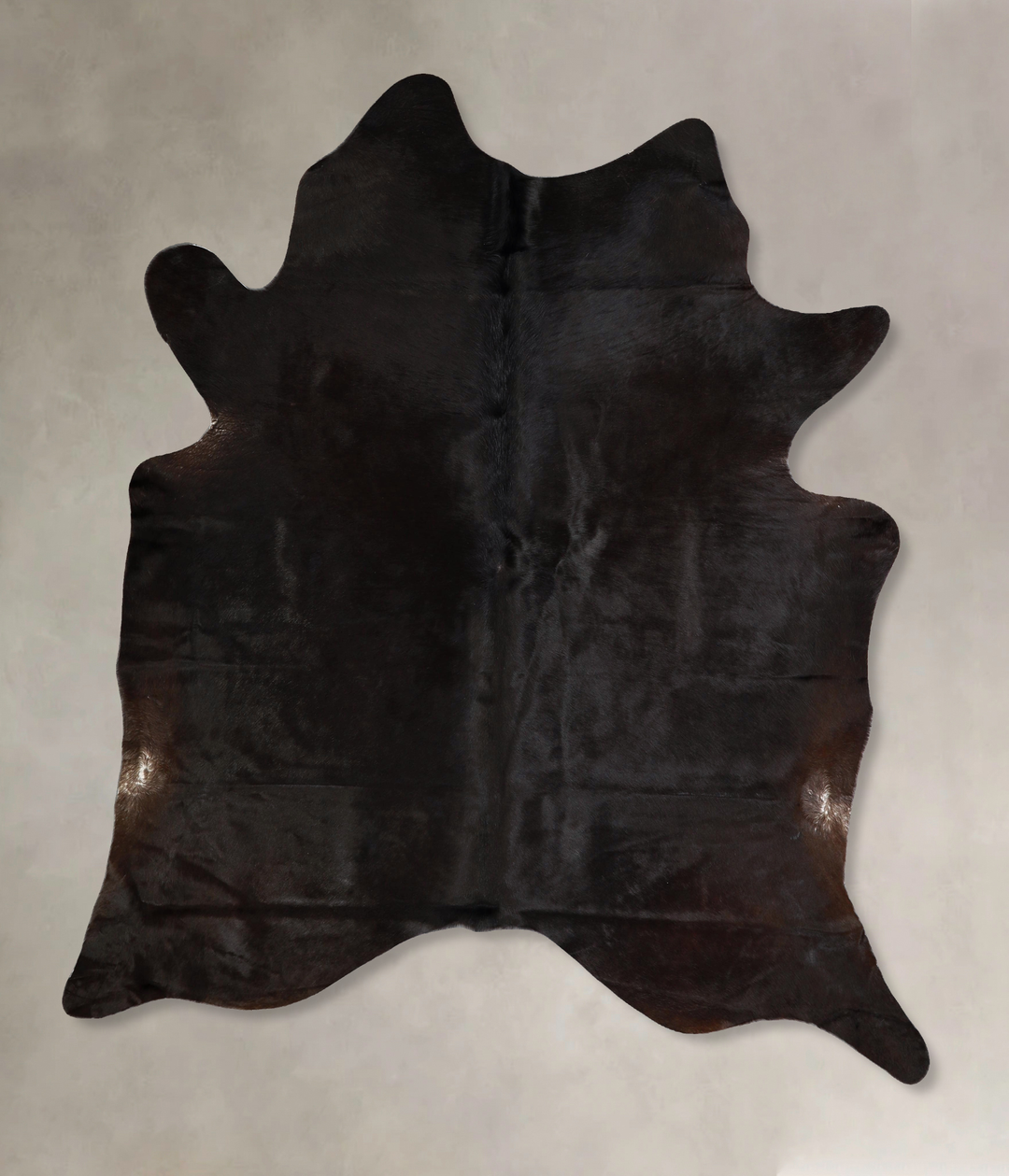 Solid Black X-Large Brazilian Cowhide Rug 7'1"H x 6'2"W #A42956 by Hud