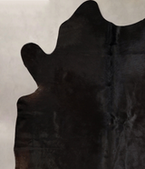 Solid Black X-Large Brazilian Cowhide Rug 7'1"H x 6'2"W #A42956 by Hudson Hides