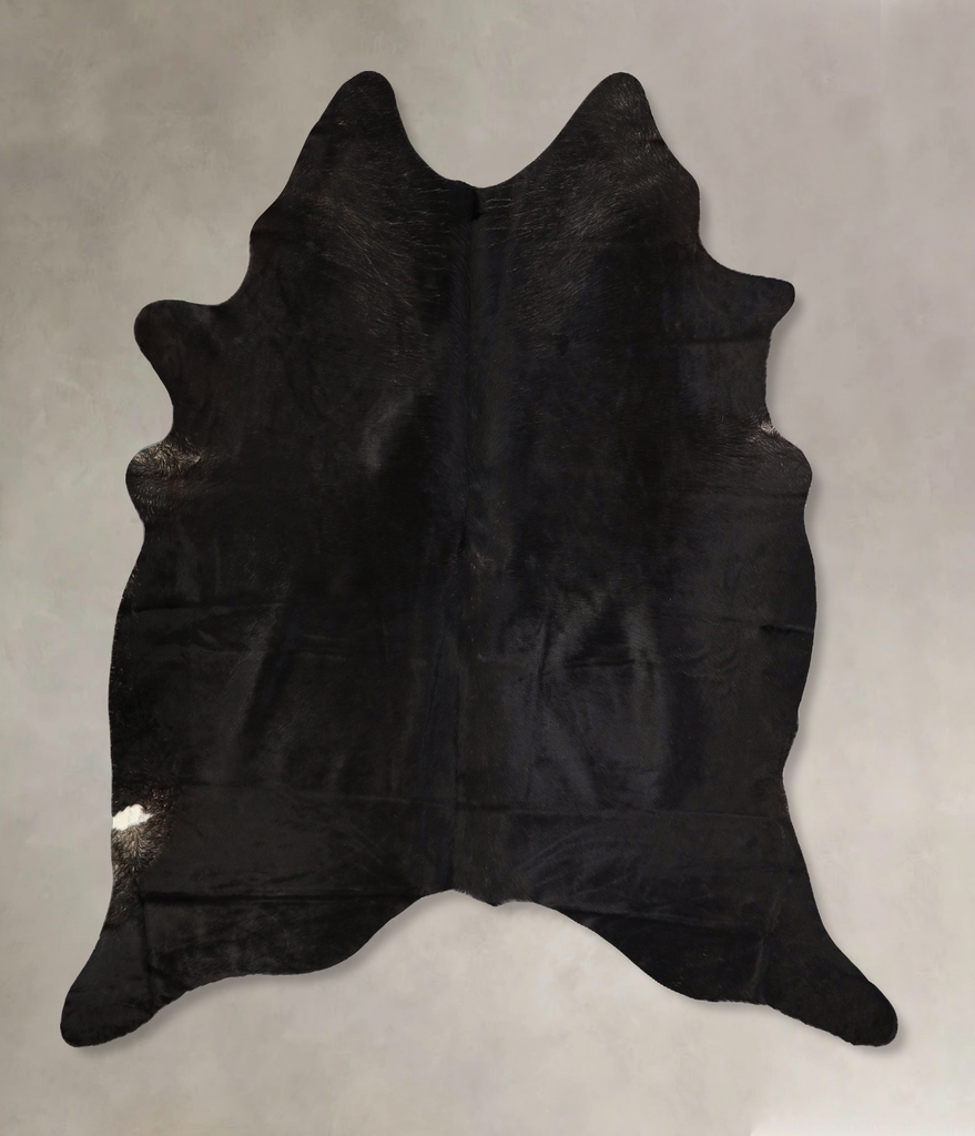 Solid Black X-Large Brazilian Cowhide Rug 6'11"H x 6'5"W #A42958 by Hudson Hides
