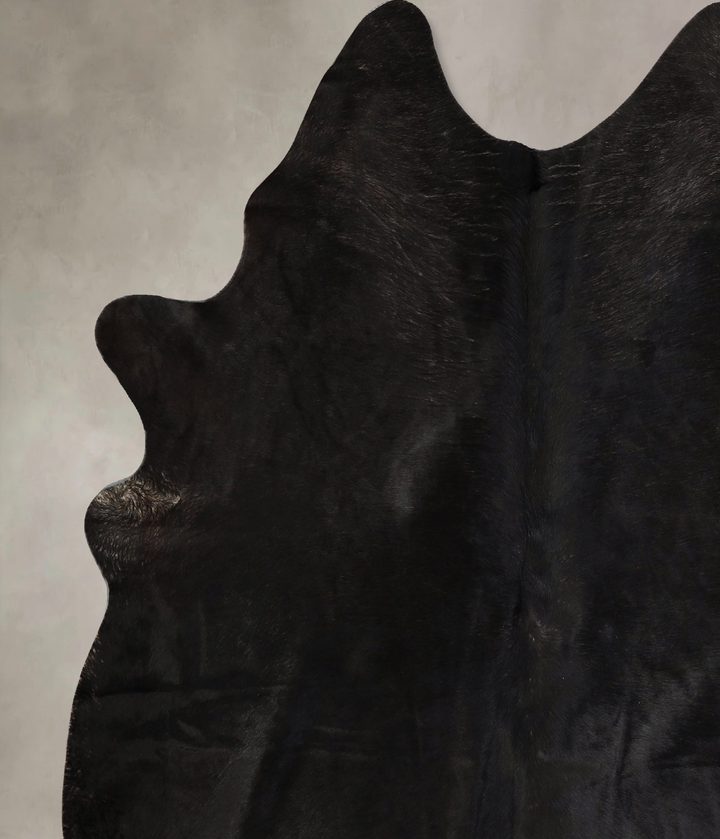 Solid Black X-Large Brazilian Cowhide Rug 6'11"H x 6'5"W #A42958 by Hudson Hides