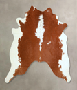 Brown and White X-Large Brazilian Cowhide Rug 6'10"H x 6'6"W #A42961 by Hudson Hides
