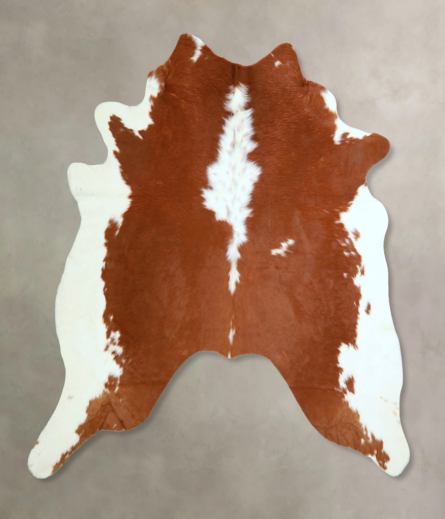 Brown and White X-Large Brazilian Cowhide Rug 6'10"H x 6'6"W #A42961 by Hudson Hides
