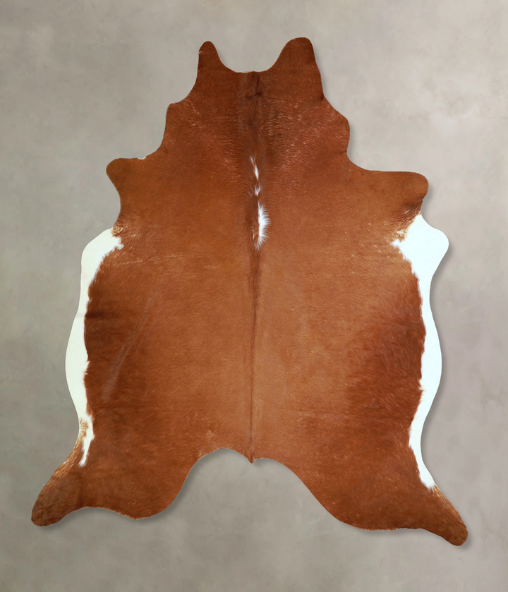 Brown and White Regular X-Large Brazilian Cowhide Rug 7'2"H x 6'4"W #A42964 by Hudson Hides