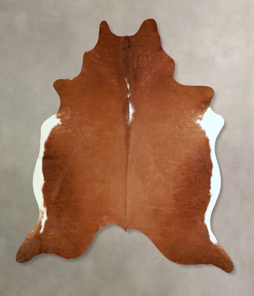 Brown and White Regular X-Large Brazilian Cowhide Rug 7'2"H x 6'4"W #A42964 by Hudson Hides