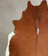 Brown and White Regular X-Large Brazilian Cowhide Rug 7'2"H x 6'4"W #A42964 by Hudson Hides
