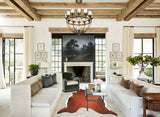 Brown and White Regular X-Large Brazilian Cowhide Rug 7'2"H x 6'4"W #A42964 by Hudson Hides
