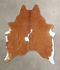 Brown and White Regular Large Brazilian Cowhide Rug 6'8