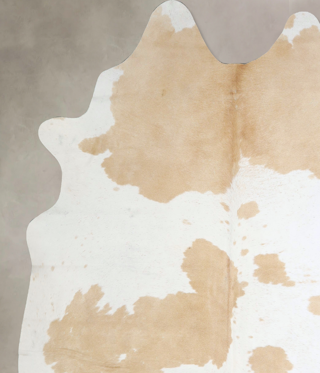 Beige and White X-Large Brazilian Cowhide Rug 7'6"H x 6'5"W #A42970 by