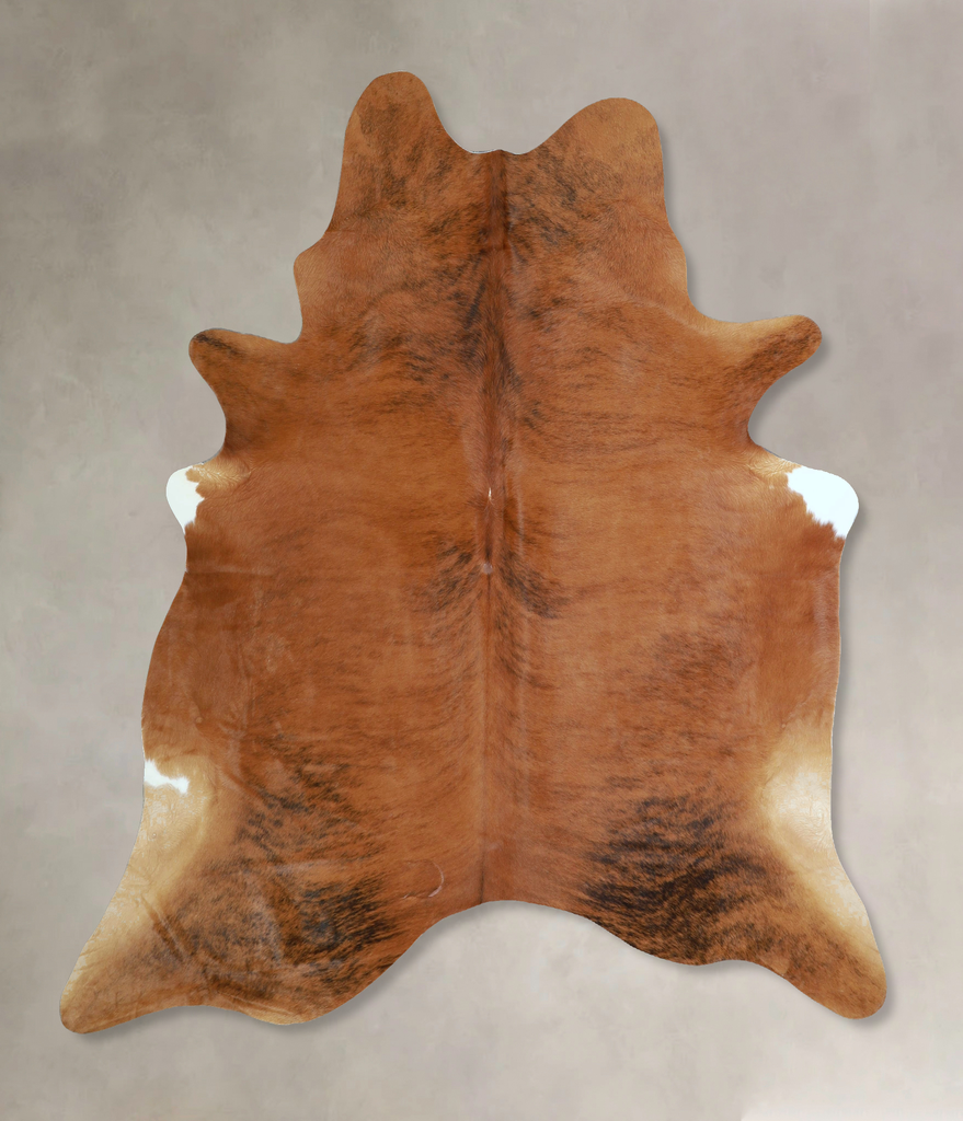 Medium Brindle X-Large Brazilian Cowhide Rug 7'1"H x 6'1"W #A42971 by Hudson Hides