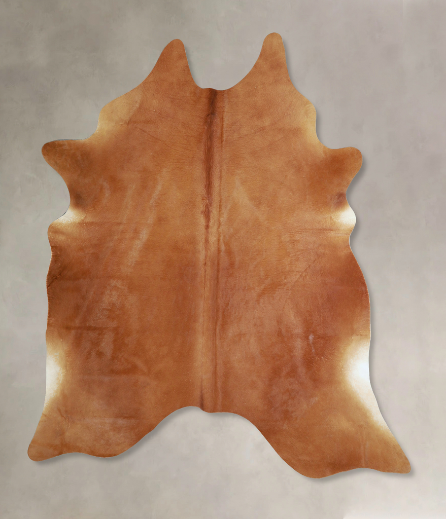 Solid Brown X-Large Brazilian Cowhide Rug 6'11"H x 5'11"W #A42975 by Hudson Hides