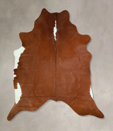 Brown and White Regular X-Large Brazilian Cowhide Rug 7'4"H x 6'9"W #A42976 by Hudson Hides