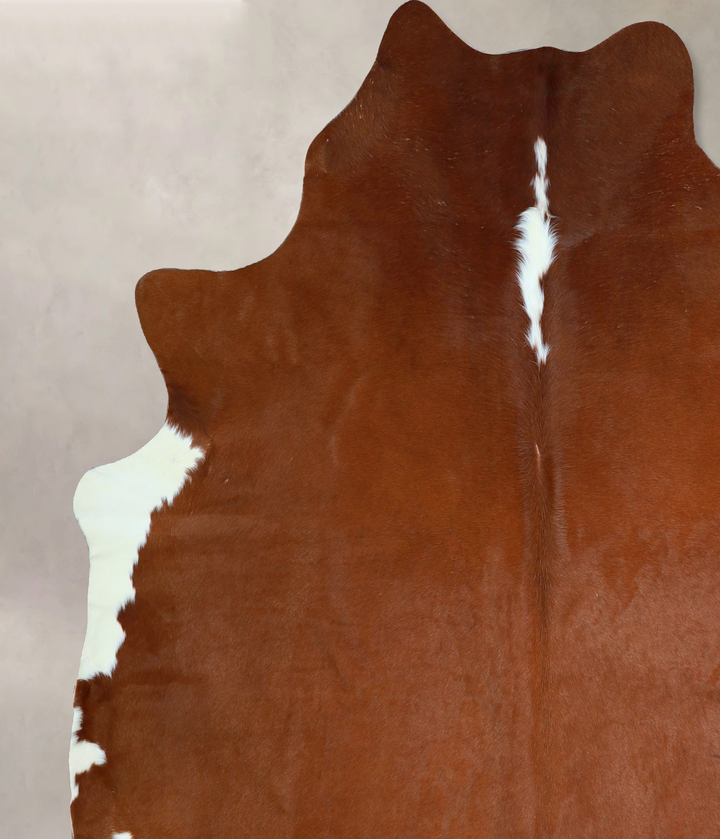 Brown and White Regular X-Large Brazilian Cowhide Rug 7'4"H x 6'9"W #A42976 by Hudson Hides