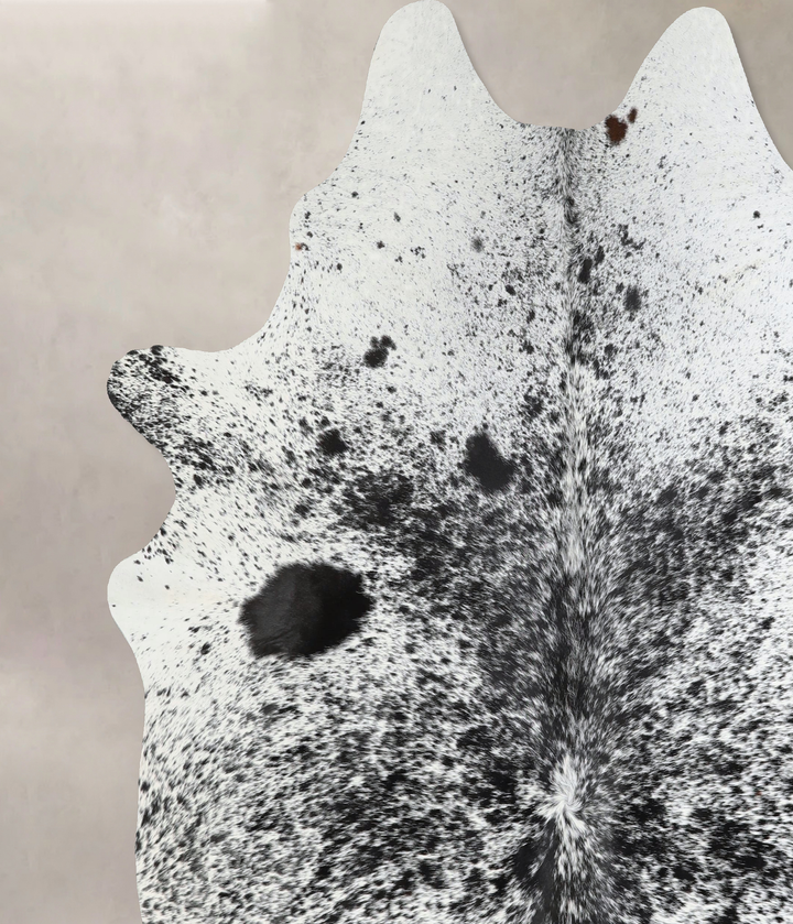 Salt and Pepper Black X-Large Brazilian Cowhide Rug 7'6"H x 6'7"W #A42987 by Hudson Hides