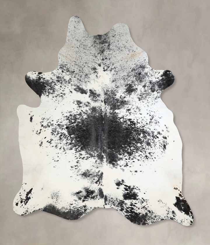 Salt and Pepper Black XX-Large Brazilian Cowhide Rug 7'8"H x 6'7"W #A42988 by Hudson Hides
