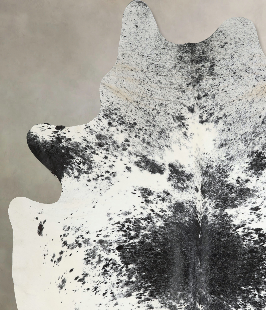 Salt and Pepper Black XX-Large Brazilian Cowhide Rug 7'8"H x 6'7"W #A4