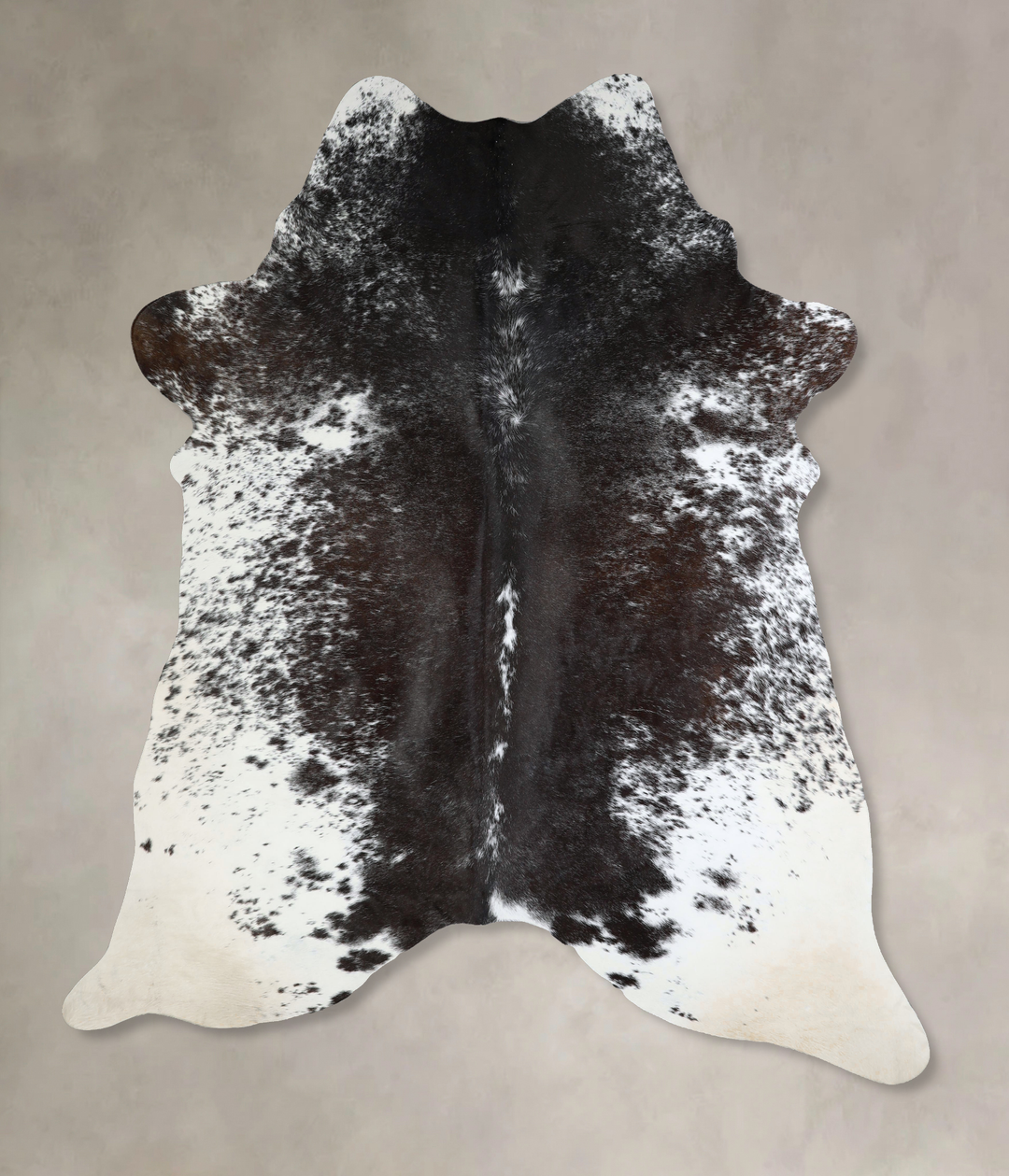 Salt and Pepper Black XX-Large Brazilian Cowhide Rug 8'8"H x 6'10"W #A