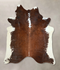 Chocolate and White X-Large Brazilian Cowhide Rug 7'5