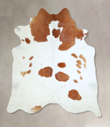 Brown and White XX-Large Brazilian Cowhide Rug 8'4"H x 7'7"W #A42997 by Hudson Hides