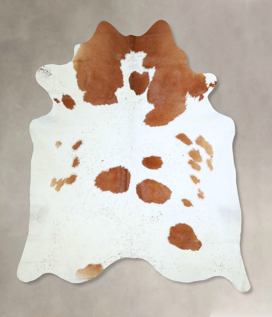 Brown and White XX-Large Brazilian Cowhide Rug 8'4"H x 7'7"W #A42997 by Hudson Hides