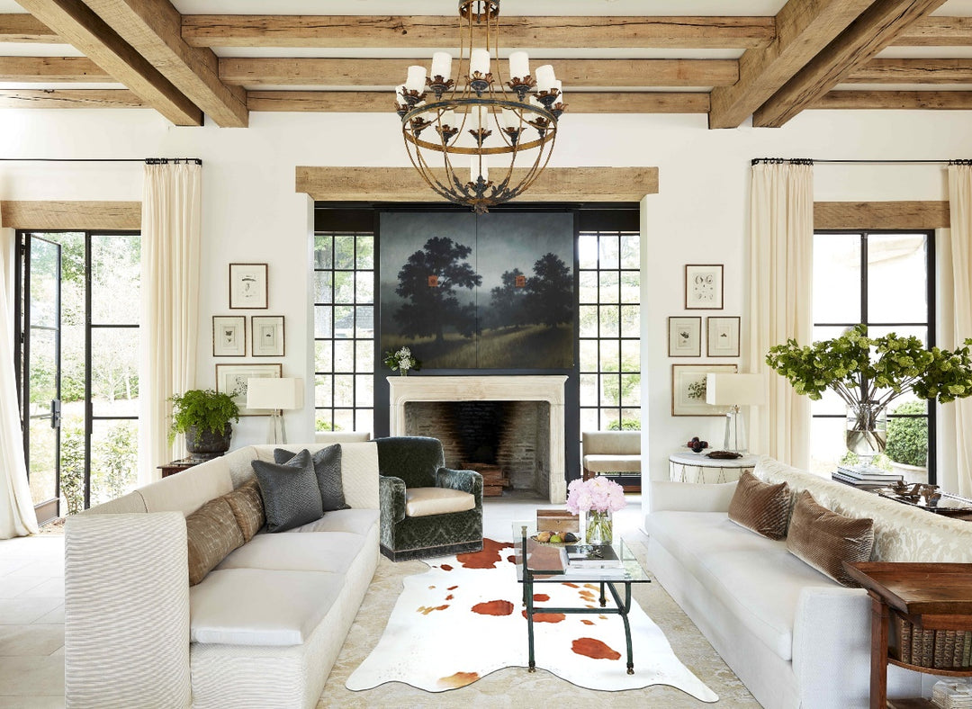 Brown and White XX-Large Brazilian Cowhide Rug 8'4"H x 7'7"W #A42997 b