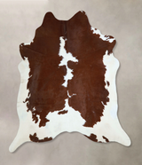 Brown and White X-Large Brazilian Cowhide Rug 7'4"H x 6'7"W #A42998 by Hudson Hides