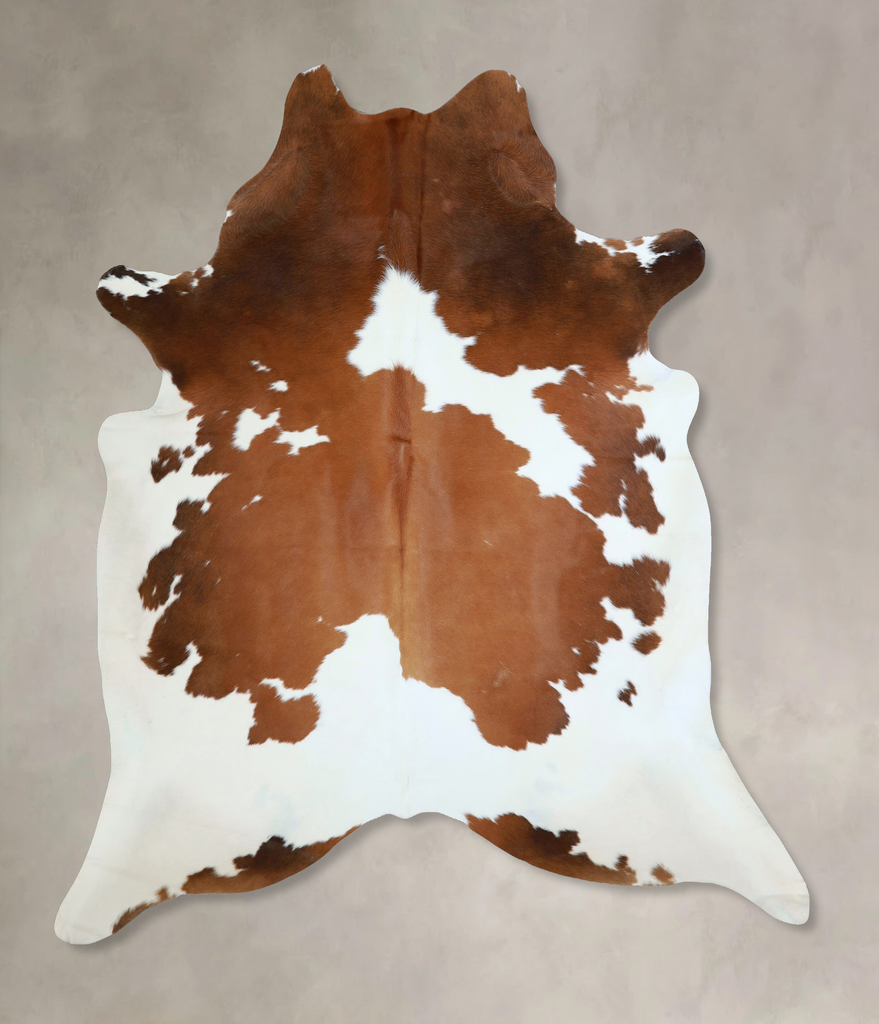 Brown and White XX-Large Brazilian Cowhide Rug 7'7"H x 6'9"W #A43000 by Hudson Hides
