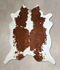 Brown and White XX-Large Brazilian Cowhide Rug 7'4