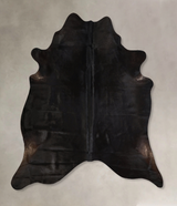 Solid Black X-Large Brazilian Cowhide Rug 6'11"H x 6'7"W #A43006 by Hudson Hides