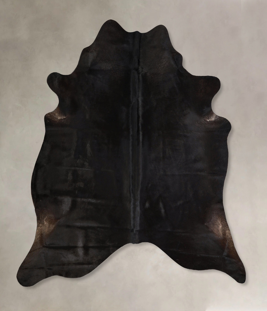 Solid Black X-Large Brazilian Cowhide Rug 6'11"H x 6'7"W #A43006 by Hudson Hides