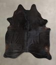 Solid Black X-Large Brazilian Cowhide Rug 7'0"H x 6'0"W #A43008 by Hudson Hides
