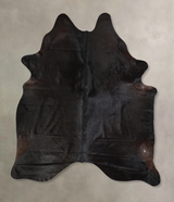 Solid Black X-Large Brazilian Cowhide Rug 7'0"H x 6'0"W #A43008 by Hudson Hides