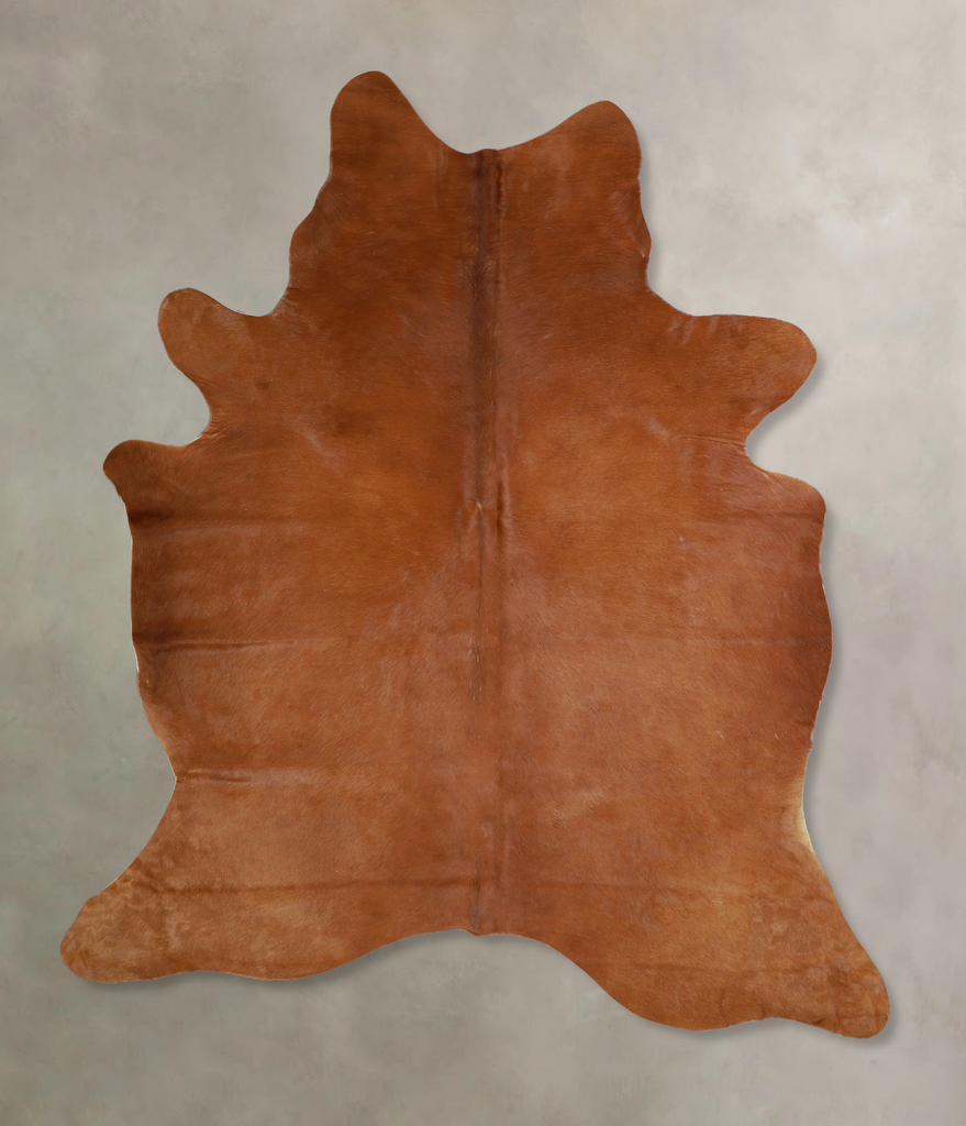 Solid Brown X-Large Brazilian Cowhide Rug 7'1"H x 6'0"W #A43012 by Hudson Hides