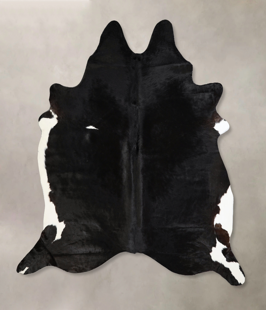 Black and White X-Large Brazilian Cowhide Rug 7'0"H x 6'6"W #A43013 by Hudson Hides