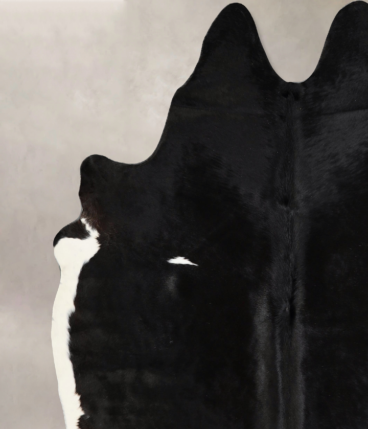 Black and White X-Large Brazilian Cowhide Rug 7'0"H x 6'6"W #A43013 by Hudson Hides