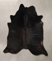 Solid Black X-Large Brazilian Cowhide Rug 7'0