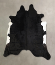 Black and White X-Large Brazilian Cowhide Rug 7'1"H x 6'5"W #A43015 by Hudson Hides