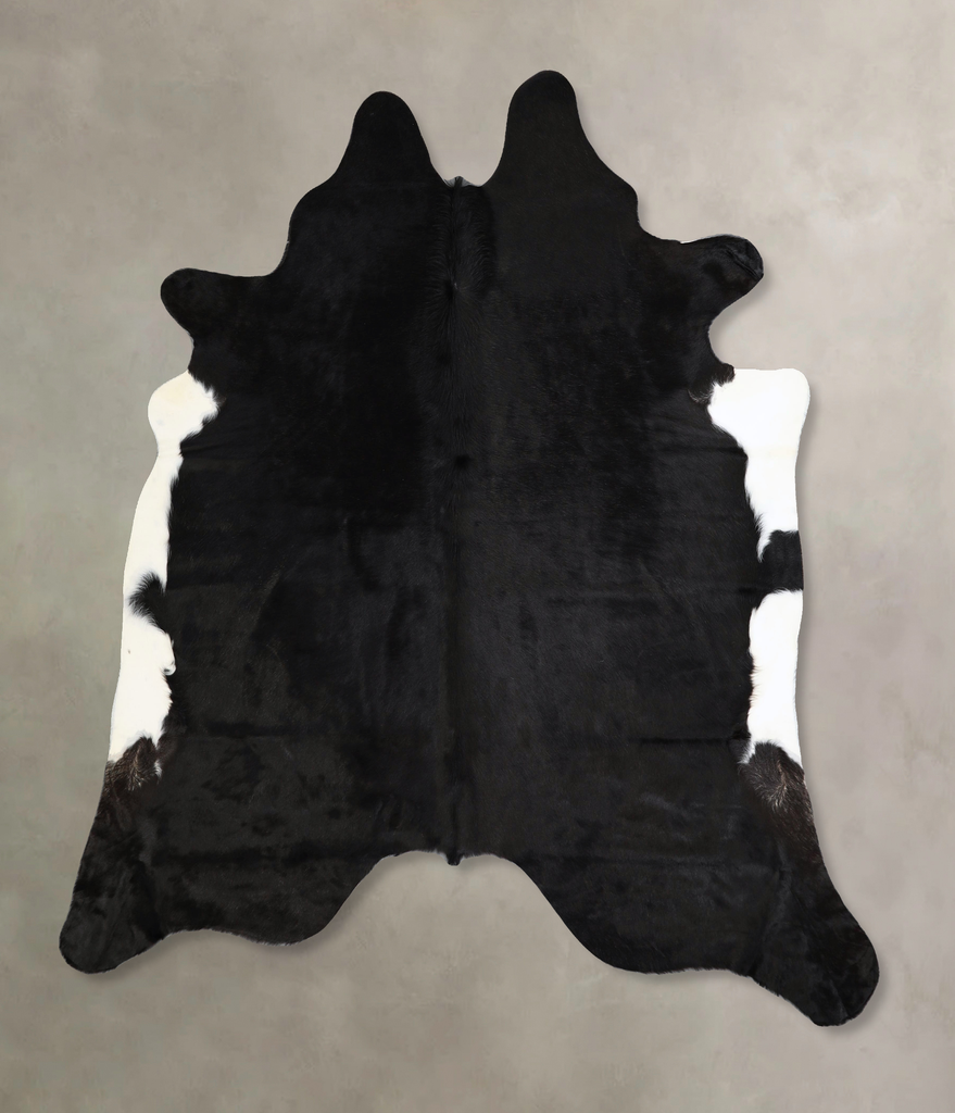 Black and White X-Large Brazilian Cowhide Rug 7'1"H x 6'5"W #A43015 by Hudson Hides