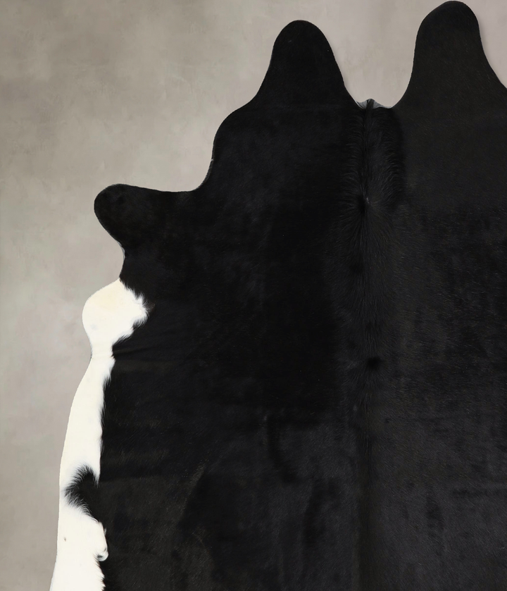 Black and White X-Large Brazilian Cowhide Rug 7'1"H x 6'5"W #A43015 by Hudson Hides