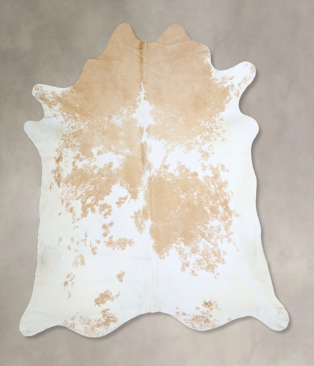Beige and White XX-Large Brazilian Cowhide Rug 7'6"H x 7'7"W #A43019 b