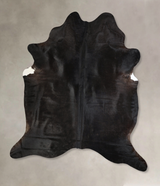 Solid Black X-Large Brazilian Cowhide Rug 7'6"H x 6'8"W #A43031 by Hudson Hides