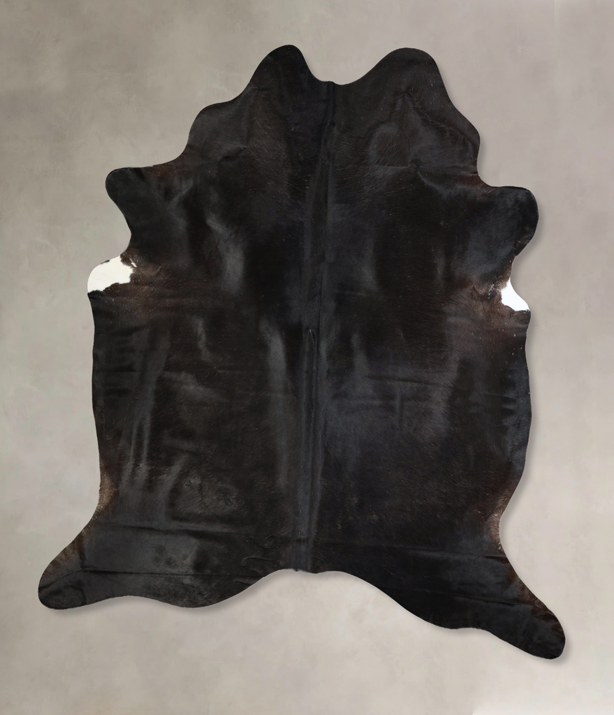 Solid Black X-Large Brazilian Cowhide Rug 7'6"H x 6'8"W #A43031 by Hudson Hides