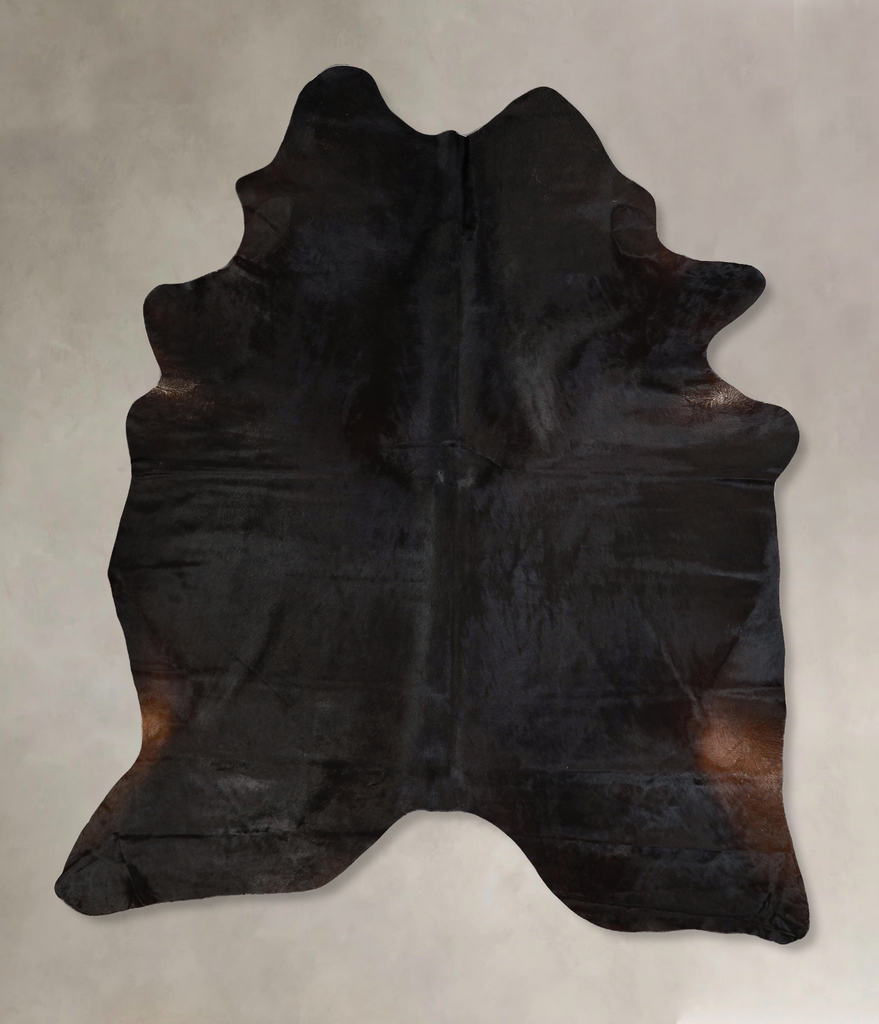Solid Black XX-Large Brazilian Cowhide Rug 8'0"H x 6'6"W #A43033 by Hudson Hides