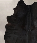 Solid Black XX-Large Brazilian Cowhide Rug 8'0"H x 6'6"W #A43033 by Hudson Hides