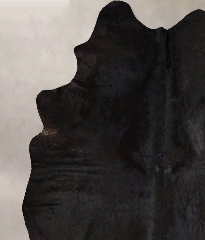 Solid Black XX-Large Brazilian Cowhide Rug 8'0"H x 6'6"W #A43033 by Hudson Hides