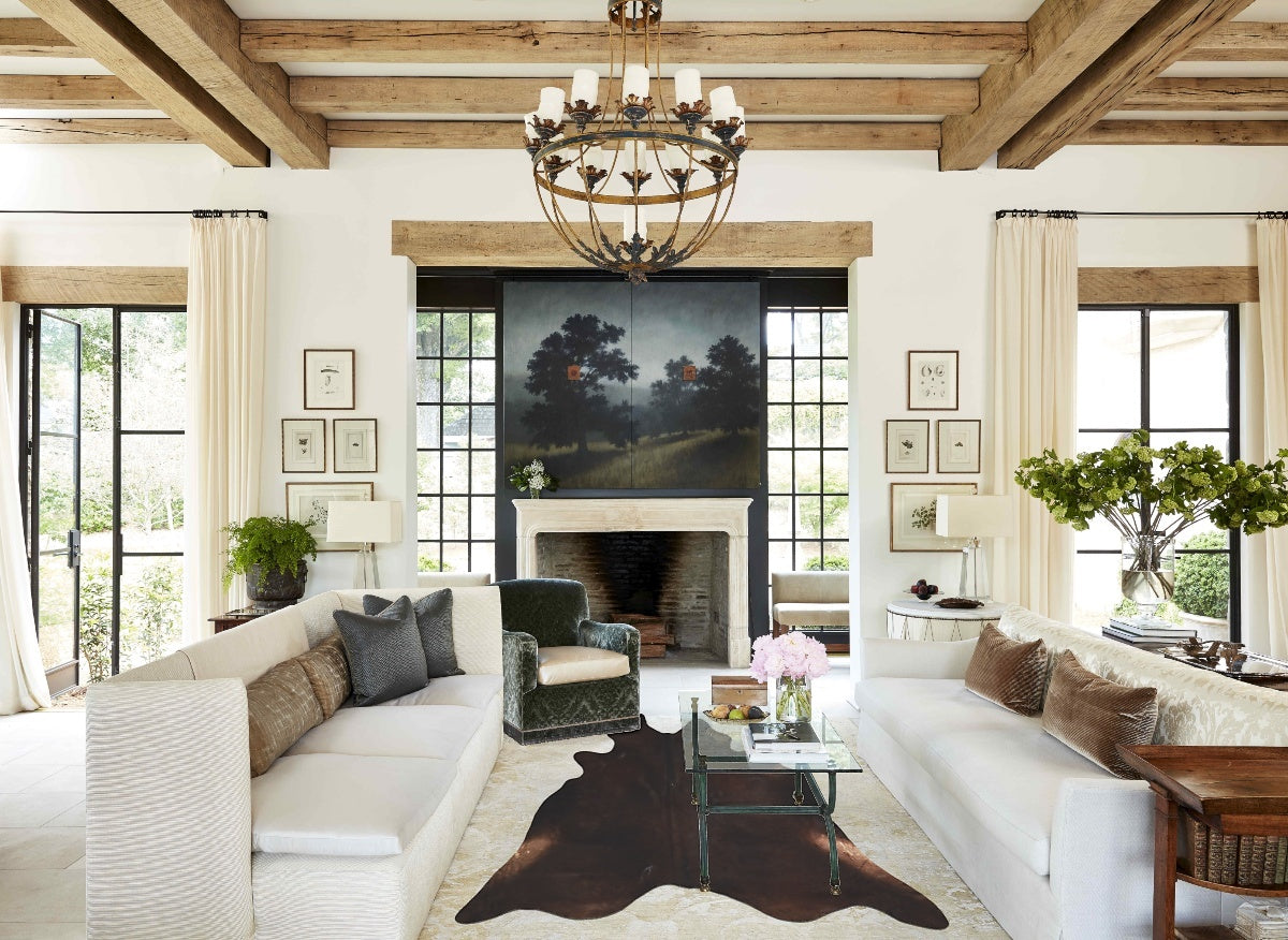 Chocolate X-Large Brazilian Cowhide Rug 7'3"H x 6'10"W #A43037 by Hudson Hides